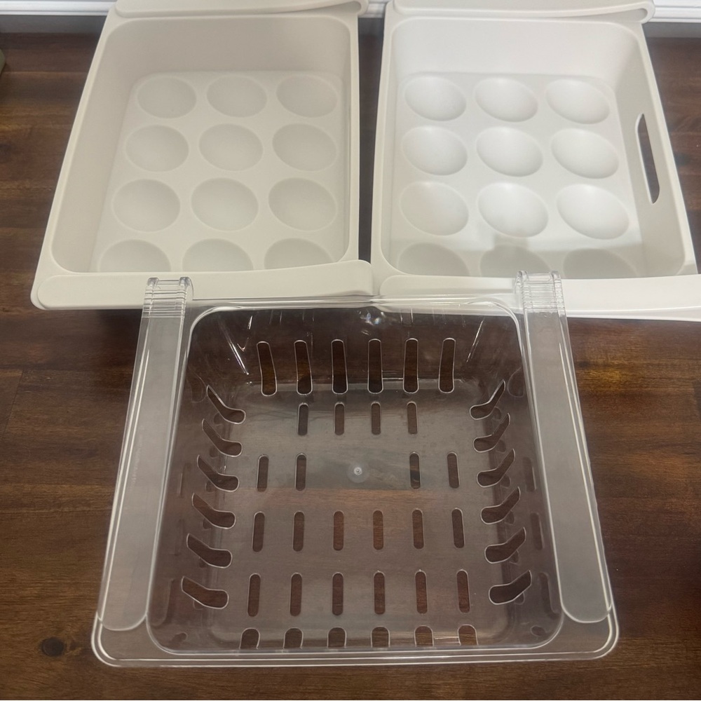 Storage Essentials Large Egg Holder Shelf & Clear Clip on basket